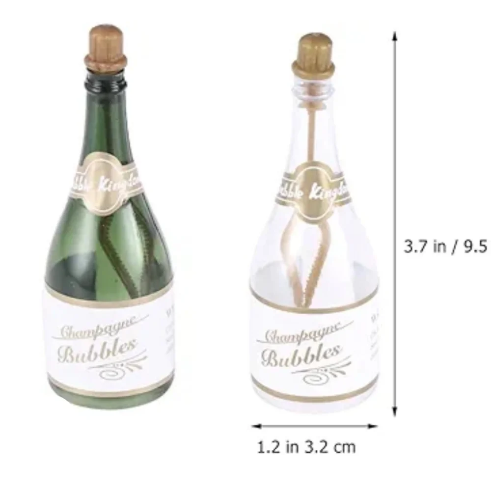 12 Champagne Bubbles Bottles for Weddings and Parties - Refillable Empty Bubble